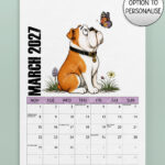 personalised playful bulldogs terriers 2027 dog calendar