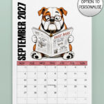 personalised playful bulldogs terriers 2027 dog calendar