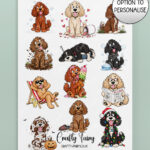 personalised playful cockapoos 2027 dog calendar 8 colour options