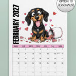 personalised playful dachshunds 2027 dog calendar