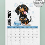 personalised playful dachshunds 2027 dog calendar