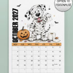 personalised playful dalmatians 2027 dog calendar