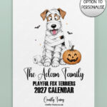 personalised playful fox terriers 2027 dog calendar