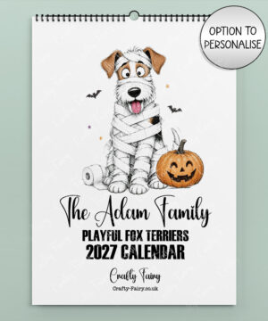 personalised playful fox terriers 2027 dog calendar