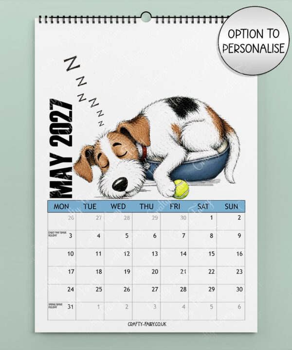 personalised playful fox terriers 2027 dog calendar