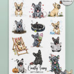 personalised playful french bulldogs frenchies 2027 dog calendar 3 colour options
