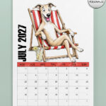 personalised playful greyhound/whippets 2027 dog calendar