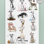 personalised playful greyhound/whippets 2027 dog calendar