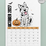 personalised playful huskies 2027 dog calendar