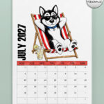 personalised playful huskies 2027 dog calendar