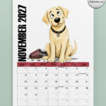 personalised playful labradors 2027 dog calendar 4 colour options