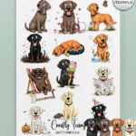 personalised playful labradors 2027 dog calendar 4 colour options