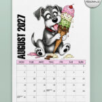 personalised playful miniature schnauzers 2027 dog calendar
