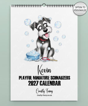 personalised playful miniature schnauzers 2027 dog calendar