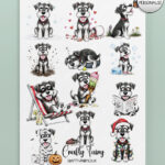 personalised playful miniature schnauzers 2027 dog calendar