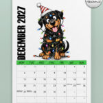 personalised playful rottweilers 2027 dog calendar