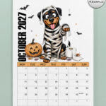 personalised playful rottweilers 2027 dog calendar