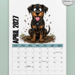 personalised playful rottweilers 2027 dog calendar