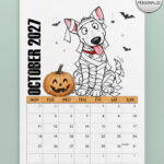 personalised playful bull terriers 2027 dog calendar 7 colour options
