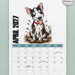 personalised playful bull terriers 2027 dog calendar 7 colour options