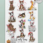 personalised playful bull terriers 2027 dog calendar 7 colour options