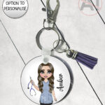 personalised nhs staff healthcare worker nurse keyring / bag tag