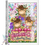 highland cow colouring book a4 – 21 cute colouring pages for kids & adults