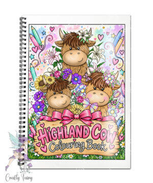 highland cow colouring book a4 – 21 cute colouring pages for kids & adults