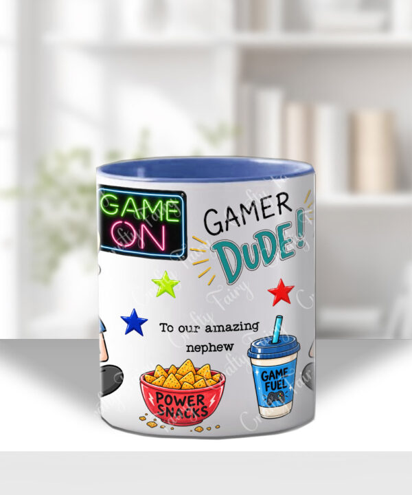 personalised cartoon gamer boy mug and/or coaster gift