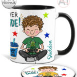 personalised cartoon gamer boy mug and/or coaster gift