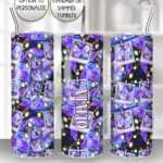 personalised purple butterfly snapshots straight tumbler