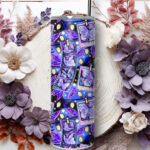 personalised purple butterfly snapshots straight tumbler