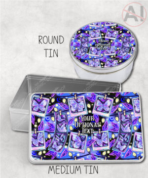 personalised purple butterfly snapshots stationery pencil sweet treat tin