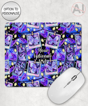 personalised purple butterfly snapshots mouse mat gift