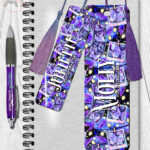 personalised purple butterfly snapshots metal bookmark