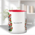 personalised friesian cow and strawberries mug and/or coaster