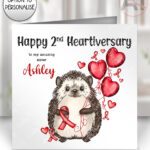 personalised hedgehog heart awareness card – heart attack recovery, heart transplant & heartiversary