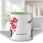 personalised hedgehog heart awareness mug and/or coaster gift