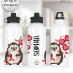 personalised hedgehog heart awareness 600ml water bottle gift