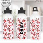 personalised heart awareness ribbons 600ml water bottle gift
