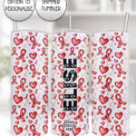 personalised heart awareness ribbons straight tumbler gift