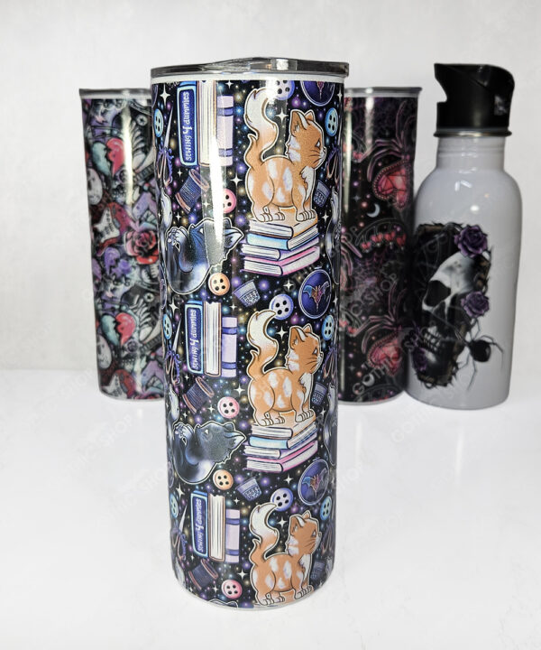 cute cats sewing and crafting personalised straight tumbler gift