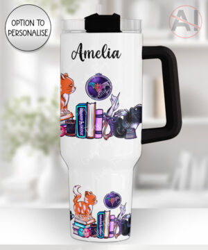 cute cats sewing and crafting large 40oz tumbler with handle