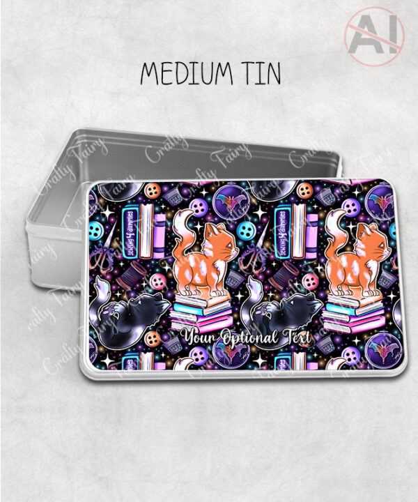 cute cats sewing and crafting personalised stationery pencil sweet treat tin