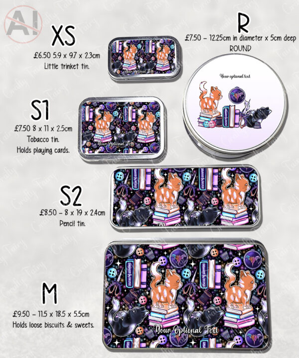 cute cats sewing and crafting personalised stationery pencil sweet treat tin