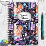 cute cats sewing and crafting personalised notebook gift